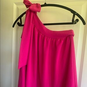 Small Jodifl top. Hot pink with bow on one shoulder. New!